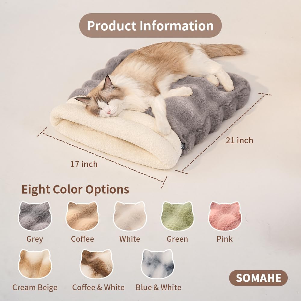 Cat inside SOMAHE plush sleeping bag burrow