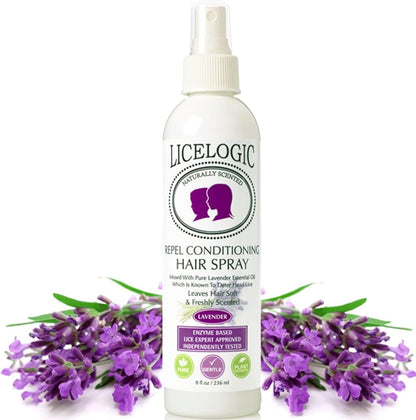LiceLogic Repel Lice Prevention Spray 8 Ounce bottle front view lice repellent