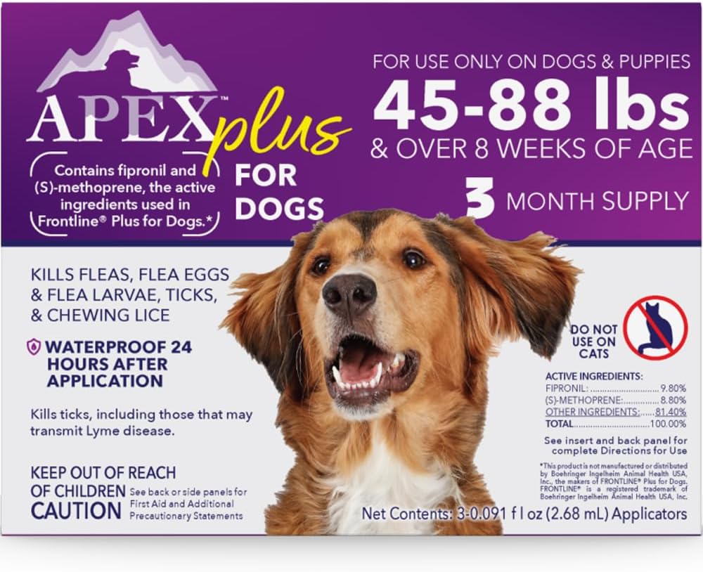 Apex Plus Flea and Tick Prevention for Dogs | Small (5-22 lbs) | 3-Month Supply | Dog Flea and Tick Treatment | 24-Hour Activation, Waterproof, 30-Day Protection - Image 15