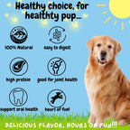 Close up of beef collagen roll texture for dogs