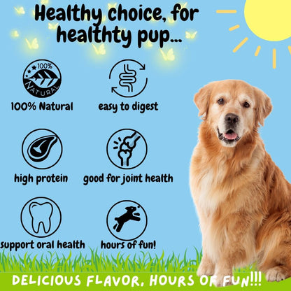 Close up of beef collagen roll texture for dogs