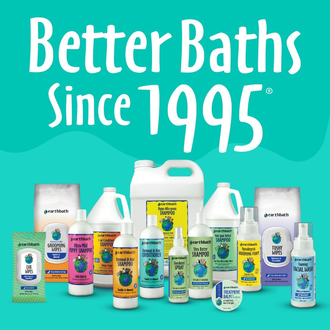 Earthbath natural ingredients dog deodorizer showing aloe vera and colloidal oatmeal benefits