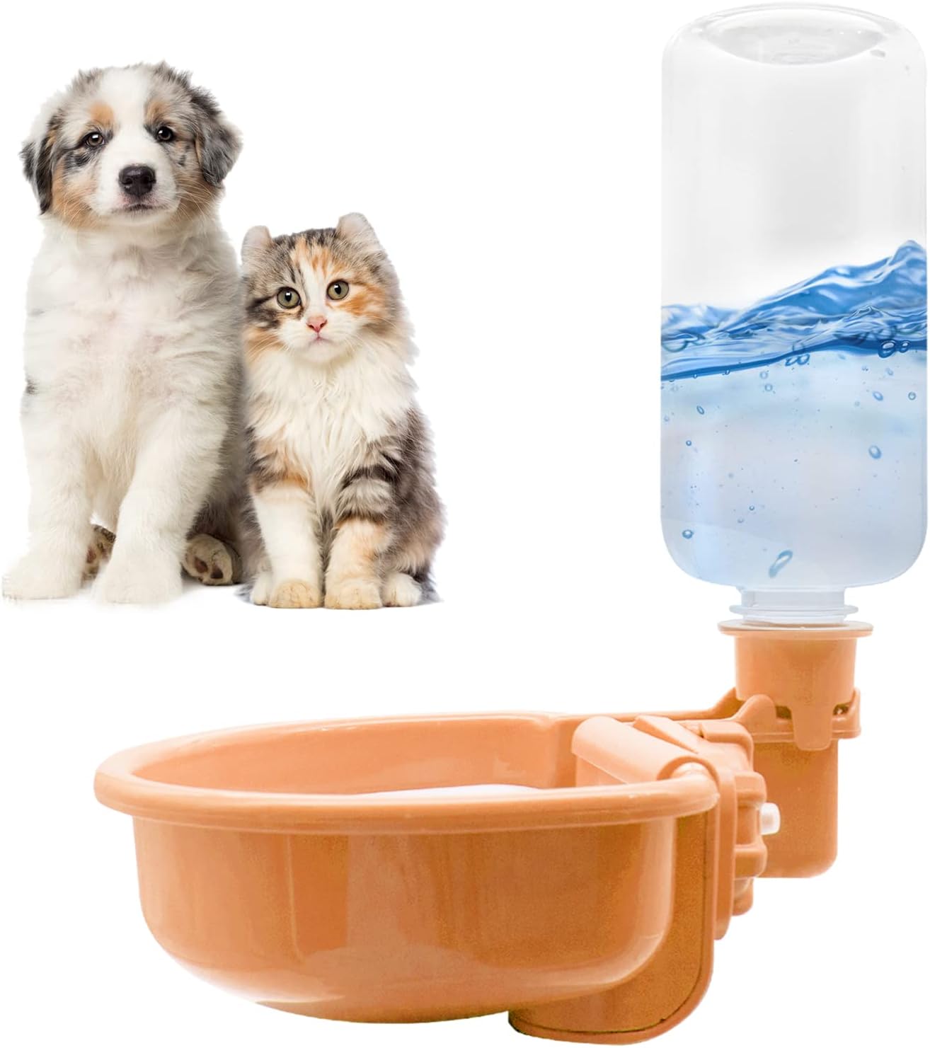 VANNON 16oz Pet Water Bottle, Gravity Dog Water Bowl Dispenser for Cage, Anti-Overflow Water Dispenser for Small Dogs, Cats, Rabbits and Other Small Animals, BPA Free, Grey - Image 11