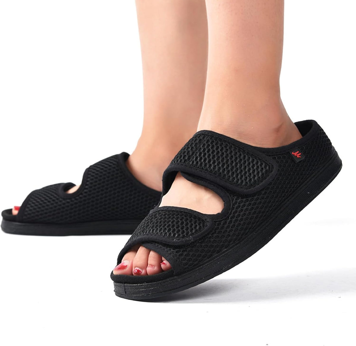 Zhensi Siomlana women's diabetic sandals front view with adjustable straps.