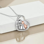 YFN silver pet memorial necklace on model lifestyle view