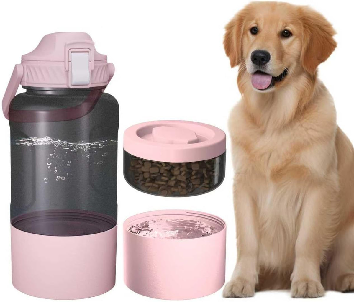 Cibaabo 53oz Large Dog Water Bottle with Water & Food Bowl, 3-in-1 Portable Pet Feeding & Hydration Dispenser for Large Dogs & Humans, Leak-Proof Tritan Bottle for Hiking, Camping, Walking, Car Trips - Image 10