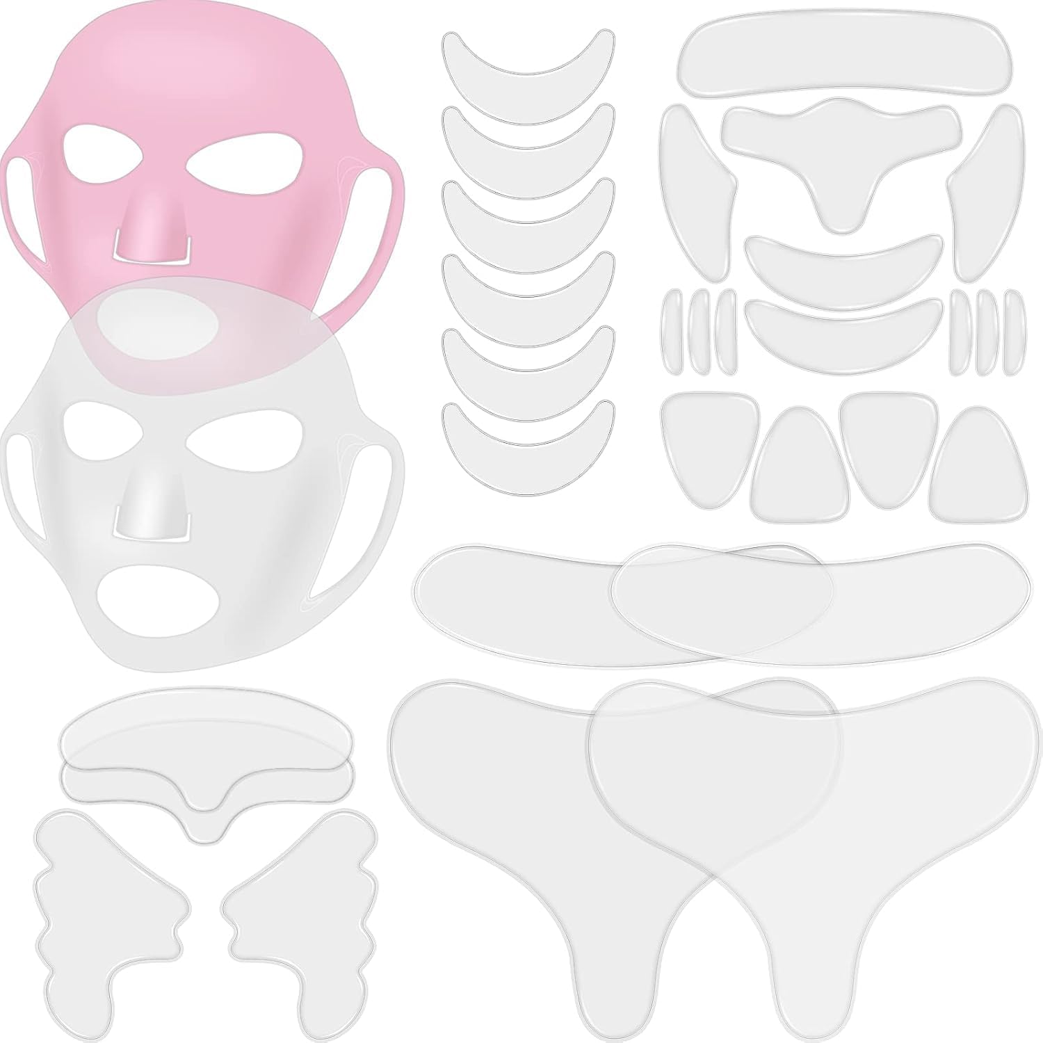 Maitys 32 piece reusable silicone face and neck patch set