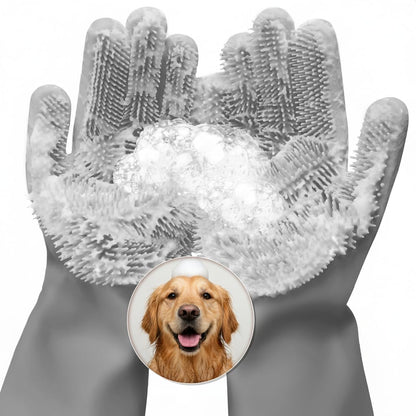 Cat and Dog Shampoo Gloves with 3000 Soft Bristles - 2-in-1 Dog Bath Gloves 11.6", Durable Silicone, Saves Shampoo | Massage, Grooming & Clean Wet or Dry - Made for Every Breed and Coat Style (Blue) - Image 14