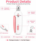 Pink Wanheart claw cutter with adjustable settings for kittens and cats.