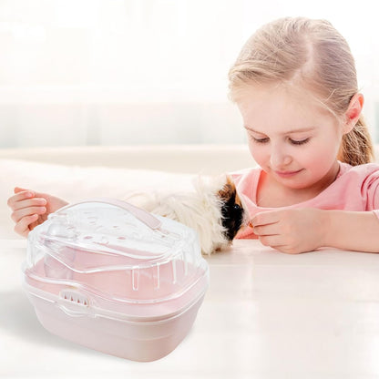 Hamster Carrier Cage with Water Bottle,Portable Hamsters Travel Cage Plastic Guinea Pig Carrying Cases Small Animal Carry Cage for Dwarf Hamsters Chinchillas Hedgehog Mouse(Pink) - Image 3