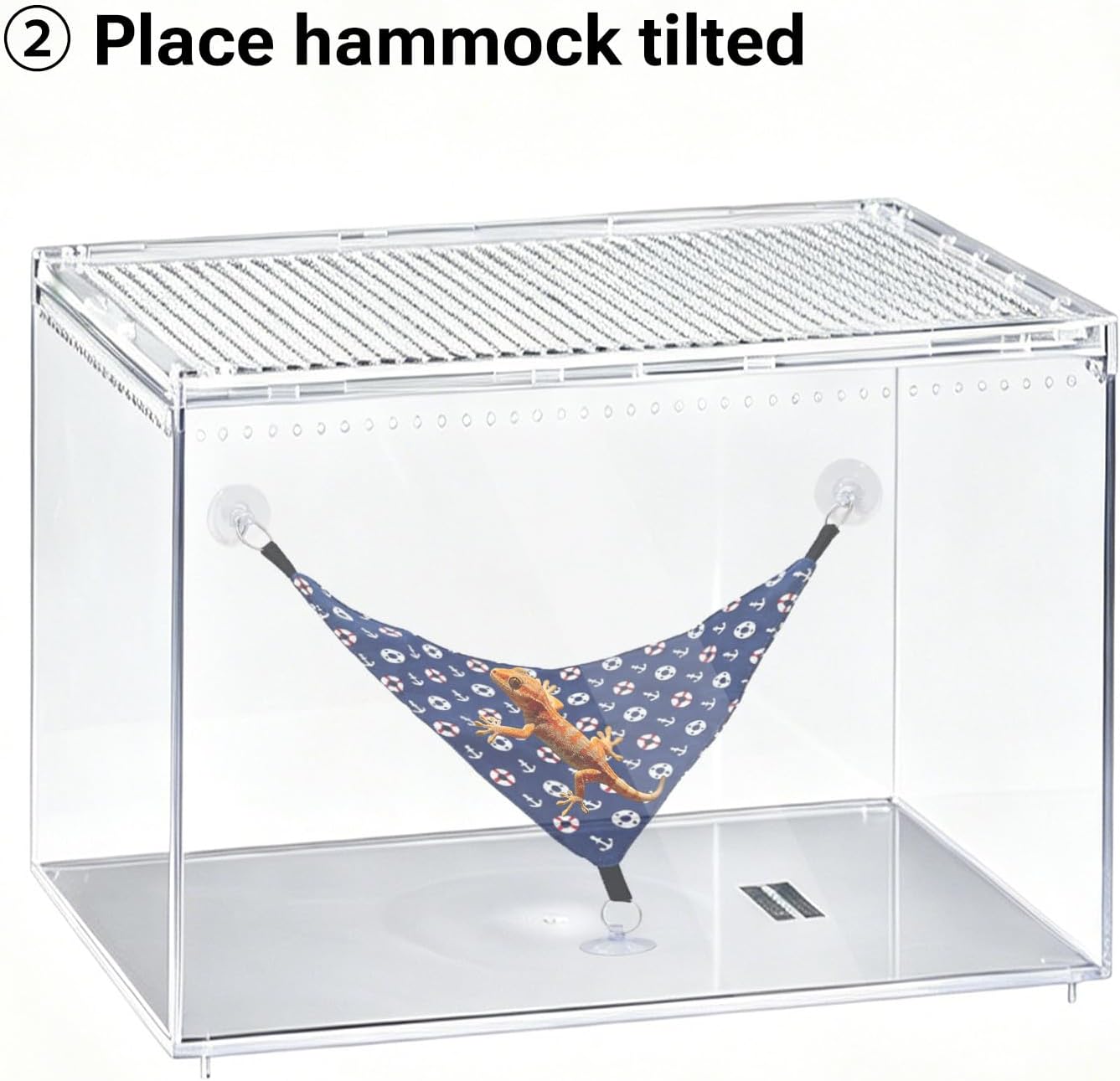 Kathson lizard climbing accessory demonstrating how the suction cups anchor to clean glass surfaces.