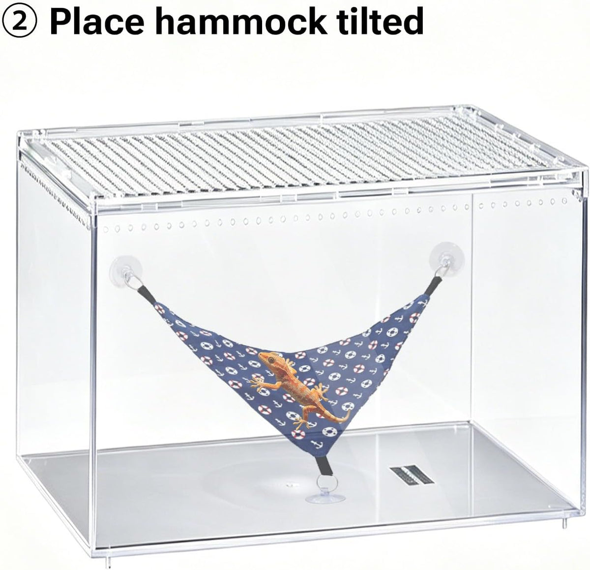 Kathson lizard climbing accessory demonstrating how the suction cups anchor to clean glass surfaces.