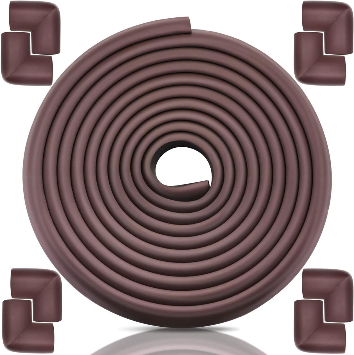 Bestore baby proofing edge corner protector brown foam roll front view