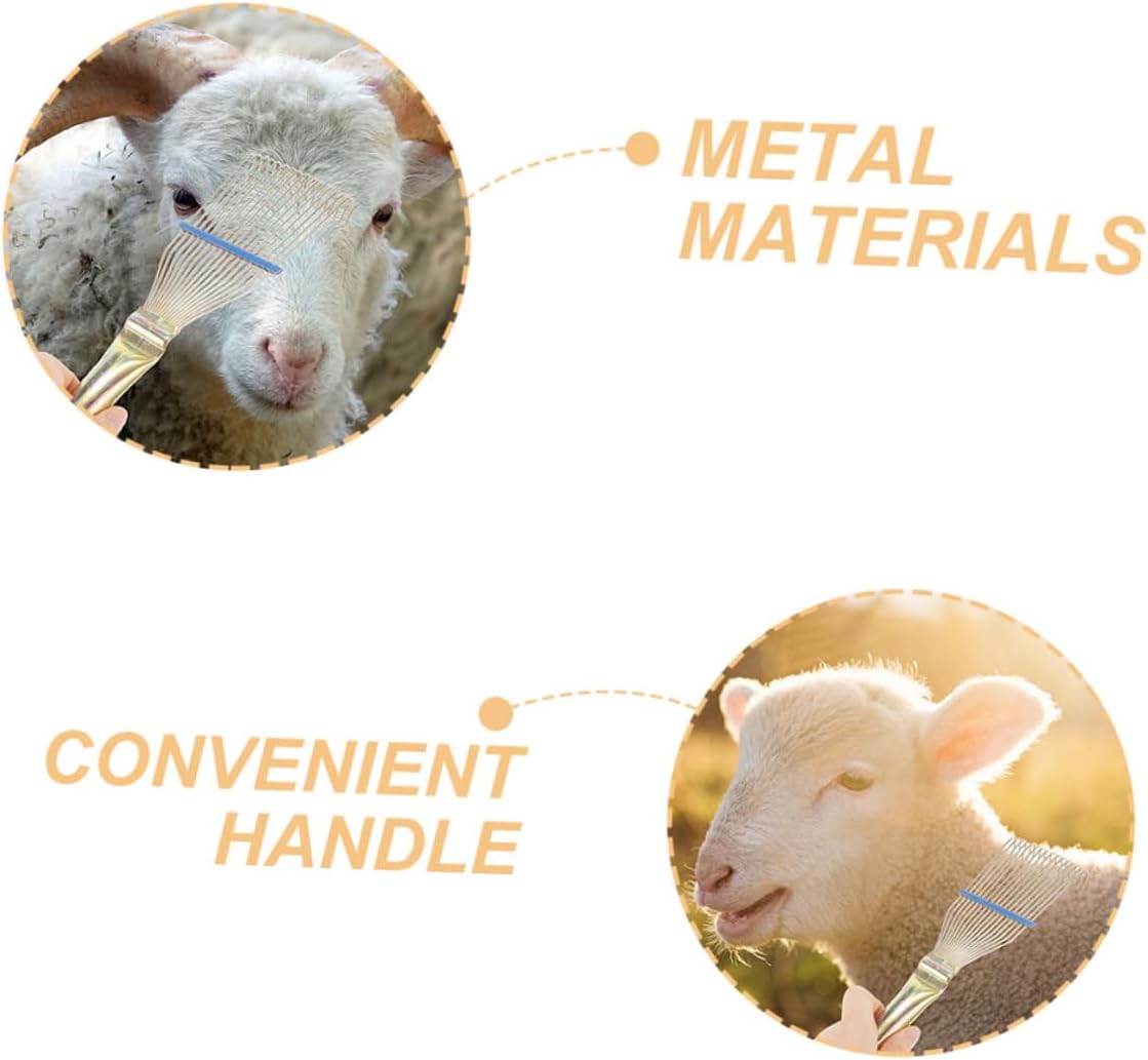 Portable farm animal shedding rake for horses and cattle.
