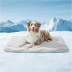 Furrybaby dog cooling mat front view showcasing the large grey breathable fiber surface