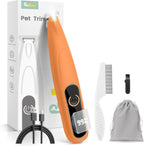 PAPMINI green cat and dog shaver highlighting the ergonomic non-slip handle and lightweight design.