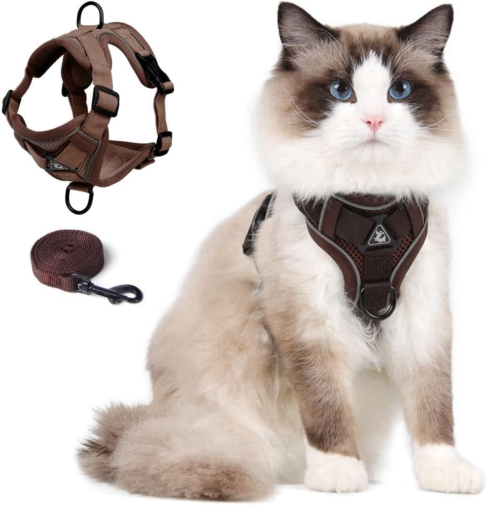 Skmeditec Cat Harness and Leash Set: Upgraded Escape Proof Vest with Lead for Large Cat Small Dog Puppy Walking, Soft Jacket with Reflective Strips L2 Size Blue - Image 11