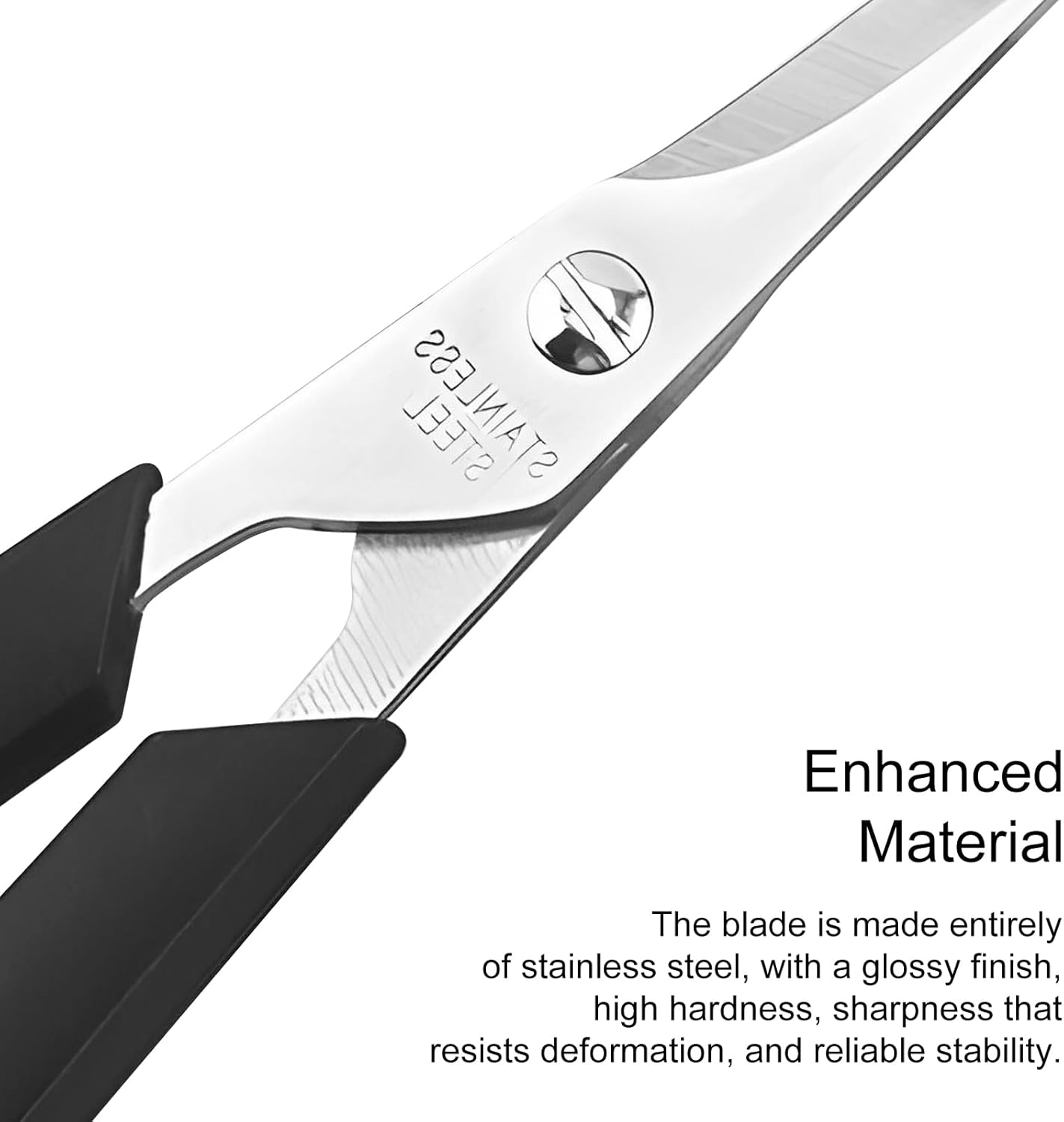 Compact three point five inch pet grooming scissors showing the complete safety design