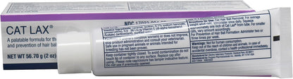 Dechra Cat Lax two ounce tube being squeezed for feline hairball prevention.