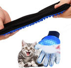 Close up of breathable mesh backing on grooming glove