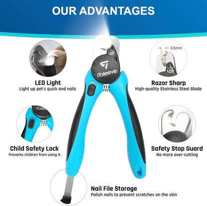 Itoleeve dog nail clipper with safety lock engaged