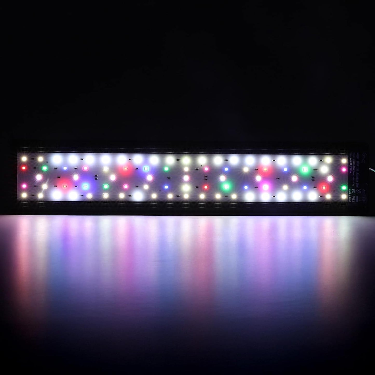 Hygger full spectrum fish tank light unboxed with all included mounting suction cups and power adapter components.