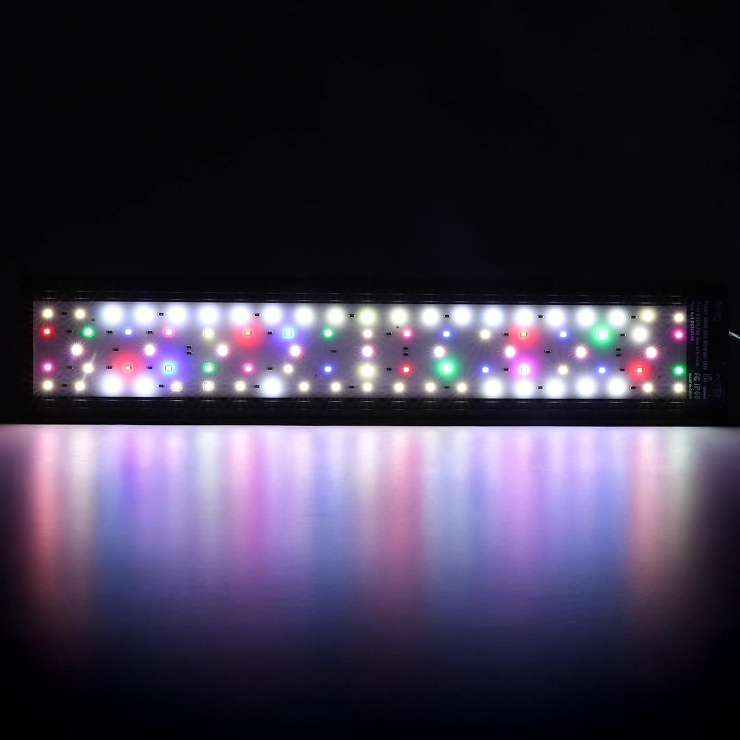 Hygger full spectrum fish tank light unboxed with all included mounting suction cups and power adapter components.