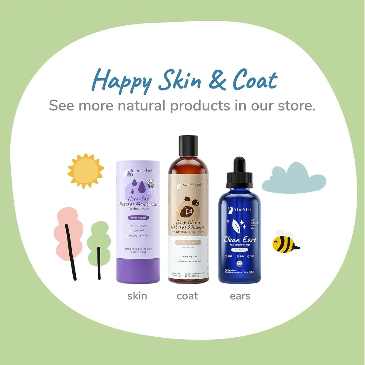 Authentic Kin+Kind feline ear care product