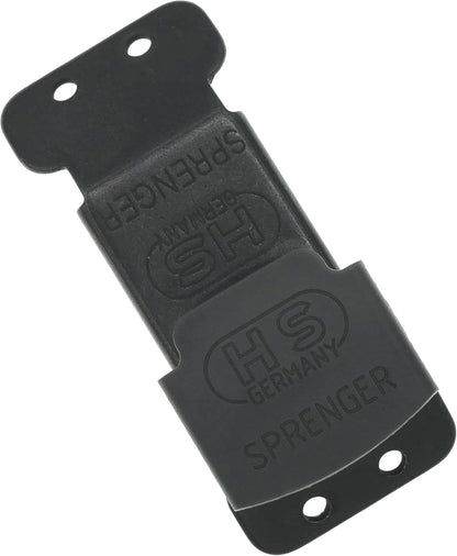 Secure lock mechanism for canine behavior training gear on a white background