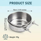 3 Pcs Stainless Steel Bird Feeding Cups with Clamp Holder - Birdcage Food Water Dish Bowls for Cockatiel Parakeet Macaw Finches Lovebirds Small Animals - Image 2