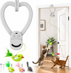 Interactive Cat Toys for Indoor Cats: Automatic Flying Bird Feather Wand Chase Exercise Enrichment Stimulation, USB Rechargeable Durable Safe Hanging Toy for Bored Kittens Adult Multi Cat Households - Image 9