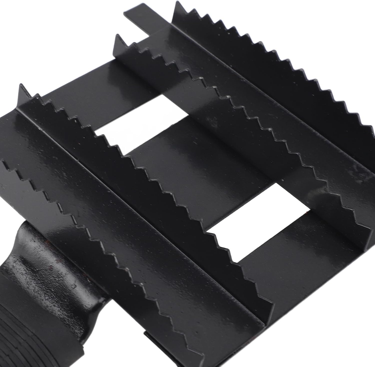 Ergonomic livestock undercoat shedding rake for large domestic pets