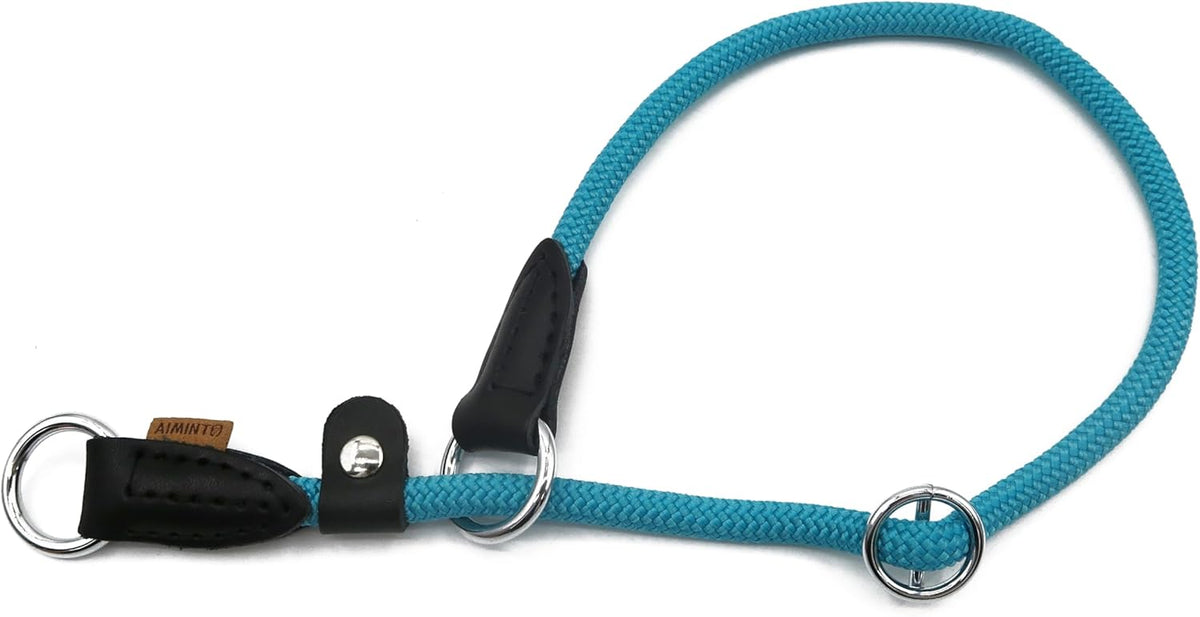 Aiminto braided martingale dog collar front view for leash training.