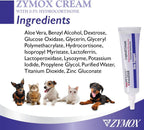 Angle view of Zymox 1 ounce pet cream tube showing catheter tip detail