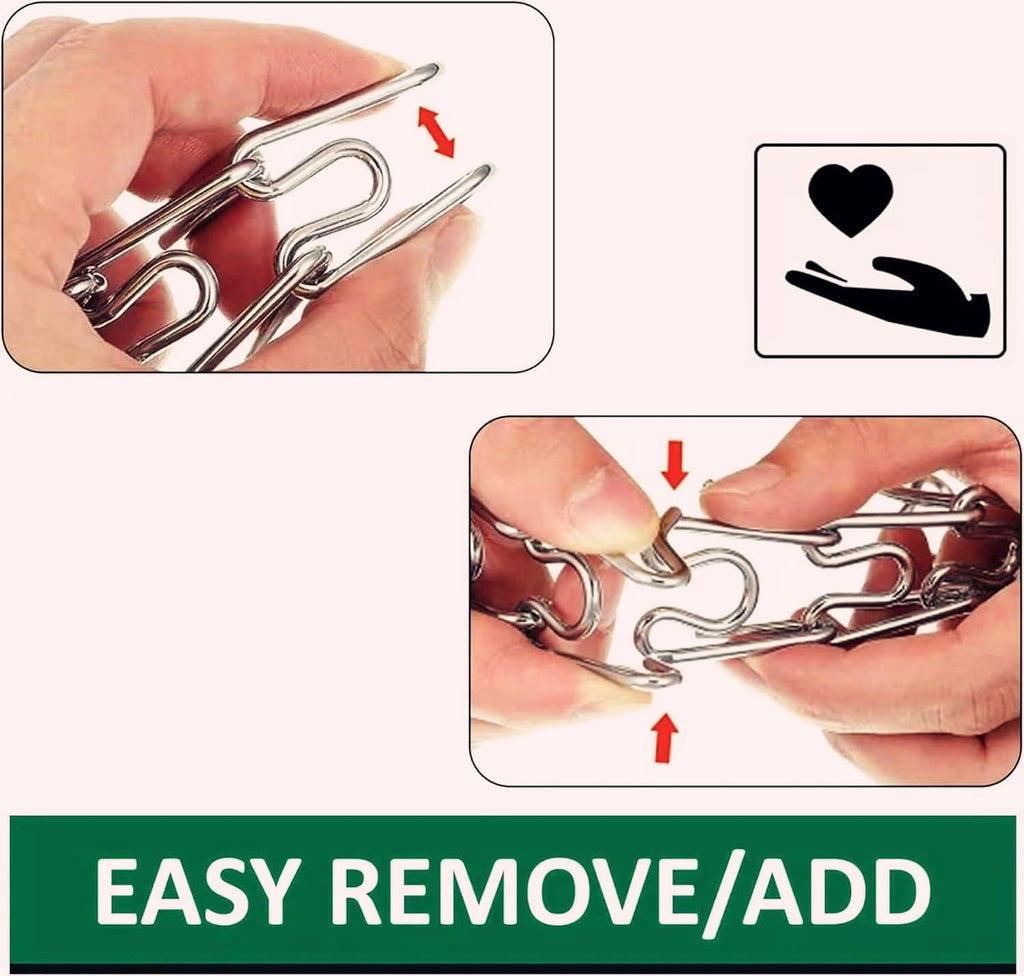 Two point two five millimeter dog prong collar extension links close up