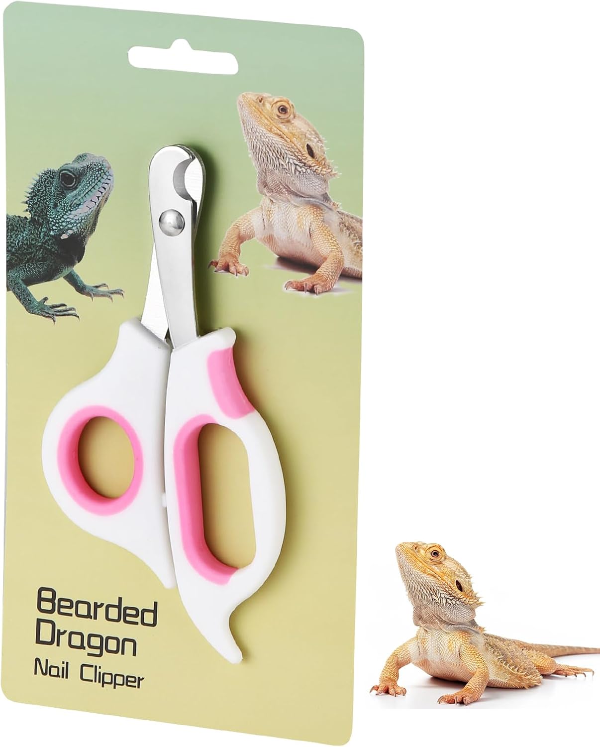 KEUYE bearded dragon nail clippers front view of pinky white reptile trimmer