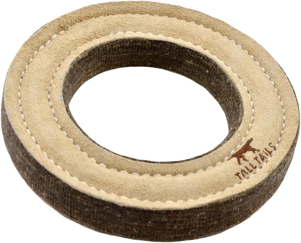 Tall Tails 7 inch natural leather dog toy
