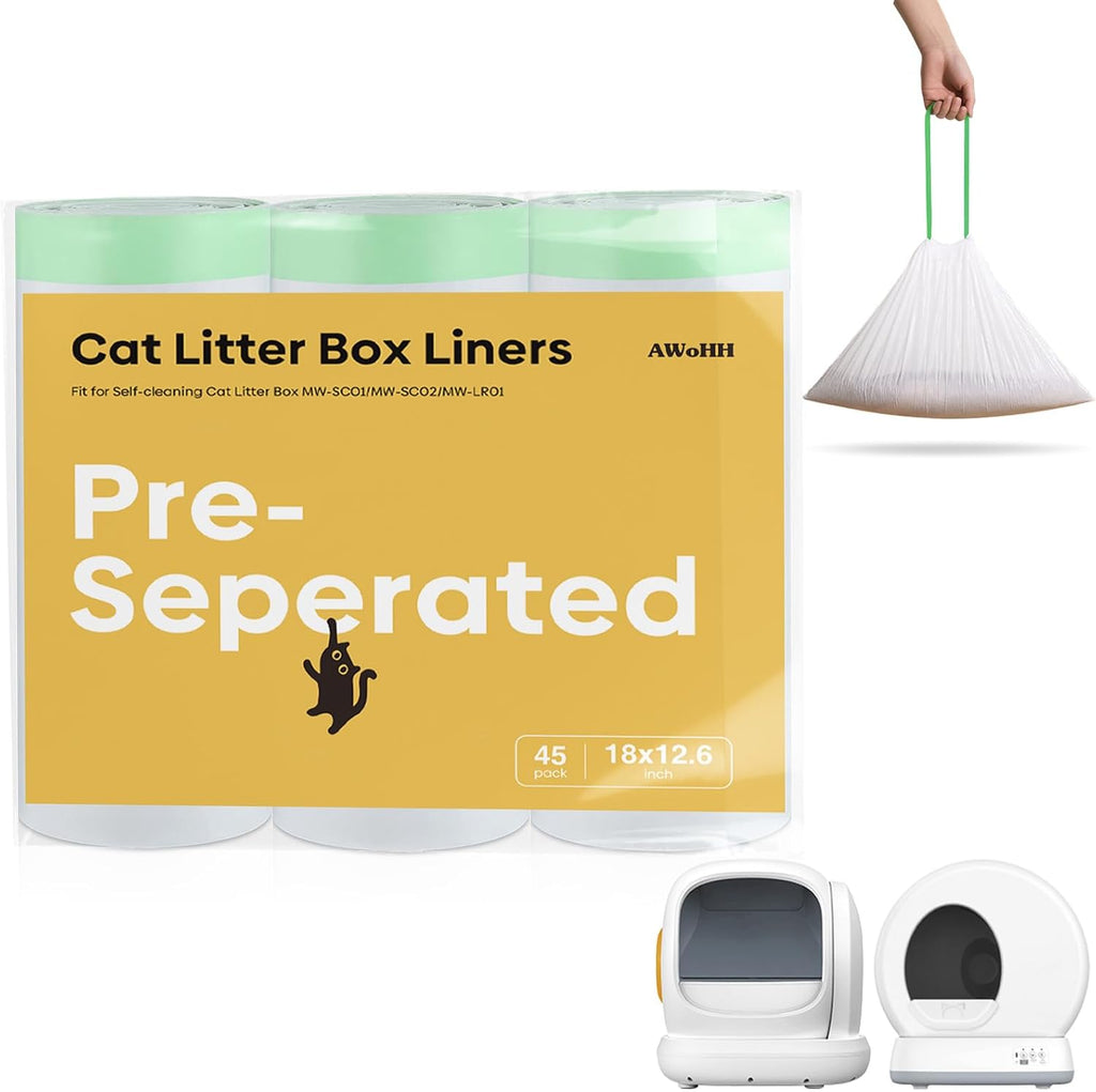 150 Tear-free Count Cat litter bags Liners Only Compatible with MW-SC01 MW-SC02 Meow Self-cleaning Cat Litter Box,Leak-proof 18" x 12.6" - Image 11