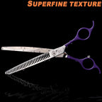High-end Professional Dog Grooming Curved Thinning Scissors Teeth Blending Shears Pet Texturizing Thinner Blender Shears 7.5 Inch Extremely Very Sharp Made Of Stainless Steel Alloy For Dog Cat Groomer - Image 9