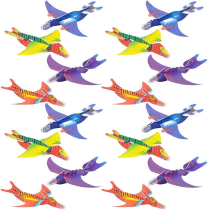 Fun Express Dinosaur Glider Toys front view showing the bulk set of forty eight individually packed foam planes.