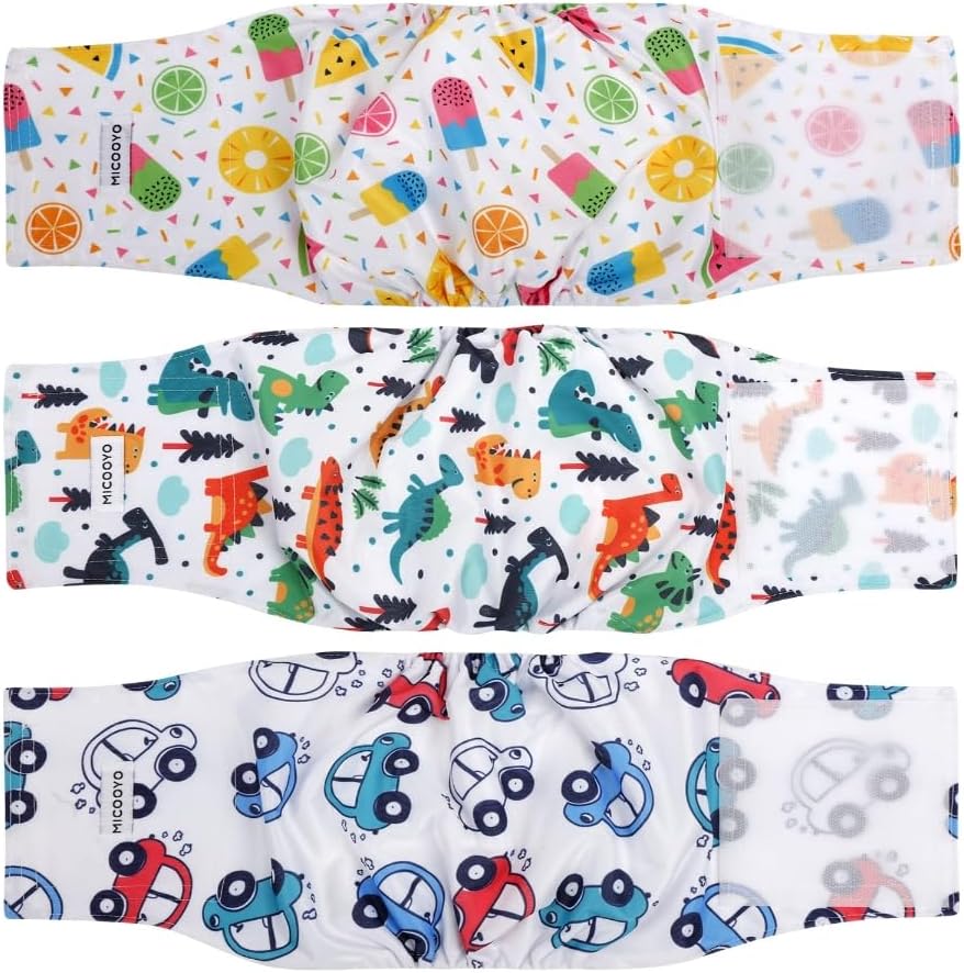 MICOOYO reusable male dog belly bands front view washable puppy diapers online