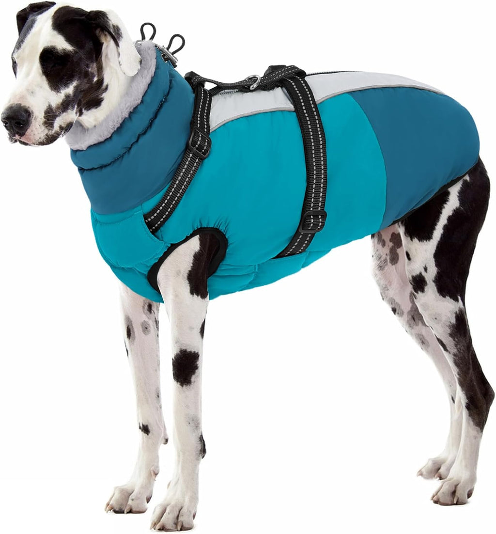 Dog Coat, Warm Dog Jacket with Harness Built in, Waterproof Pet Winter Coat Snowsuit with Zipper, Reflective Fleece Jacket for Extra Large Dogs, Weimaraner, Red XXL - Image 10