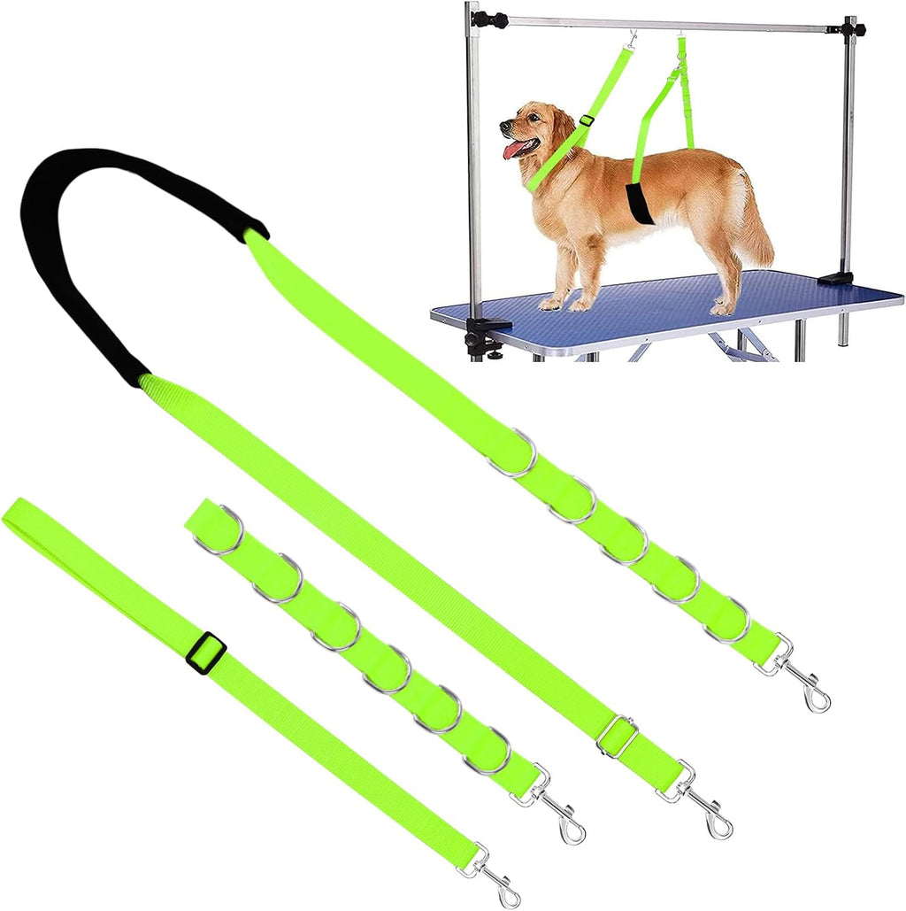 SINFUN dog grooming belly strap setup on table arm front view