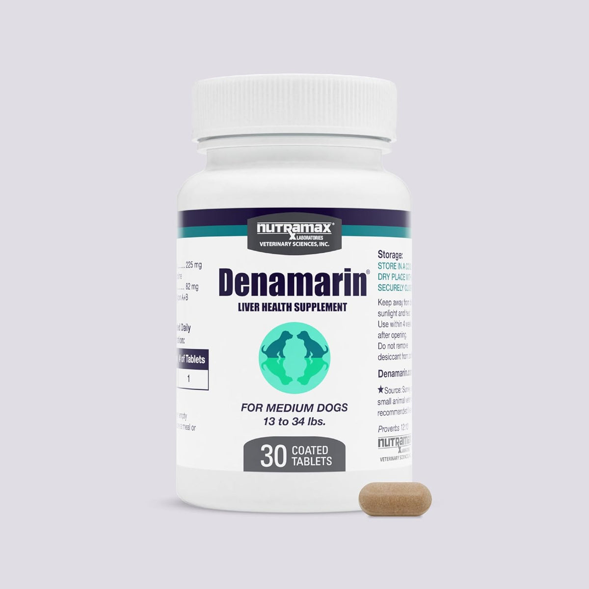 Nutramax Denamarin for Small Dogs and Cats, Liver Health Supplement with S-adenosylmethionine (SAMe) plus Silybin, Liver Support for Dogs and Cats, Coated Tablets, 30 Count - Image 9