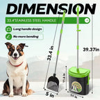 Full assembly kit including six metal poles and 100 waste bags