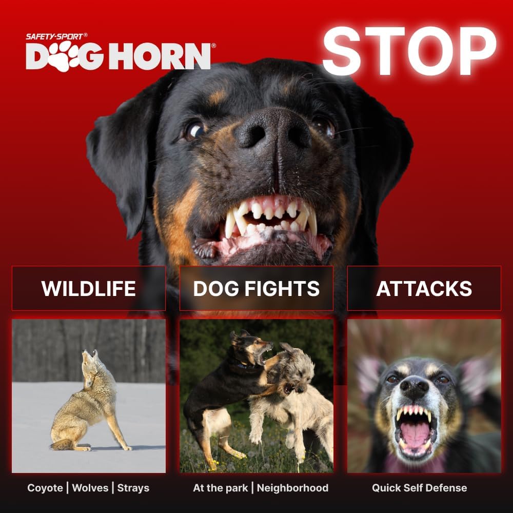 Dog Horn XL air horn with included steel belt clip