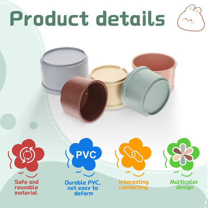 Safe plastic nesting cups showing the raised rim bottom for hiding small pet treats