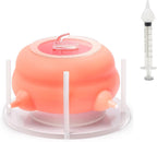 Elevonix multi pet milk feeder setup on flat ground for optimal newborn puppy feeding angle