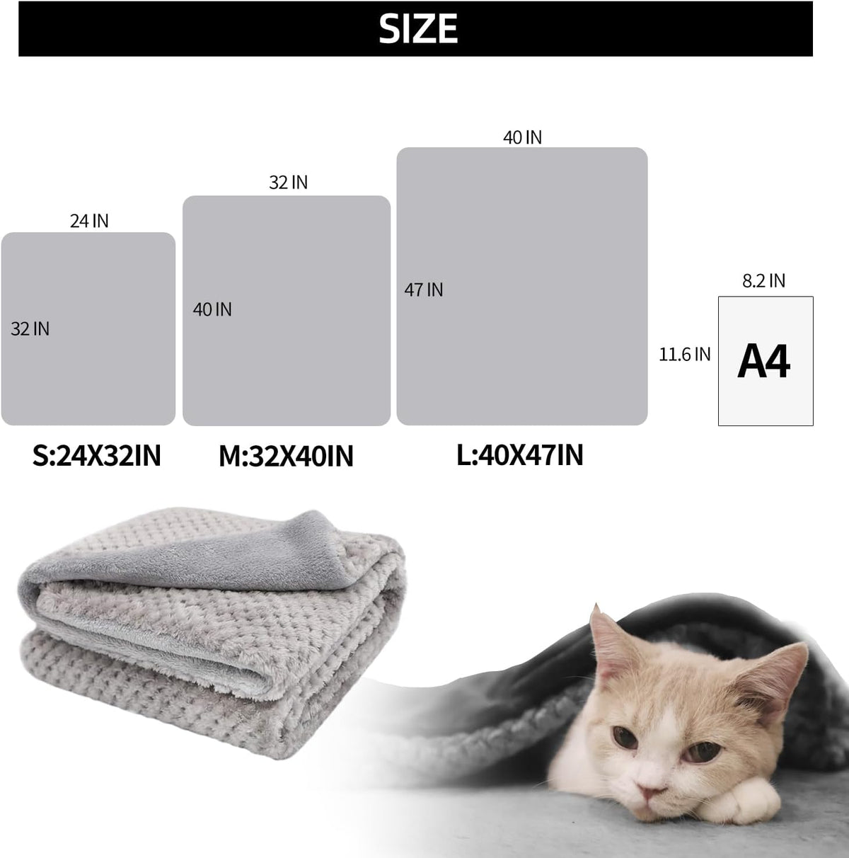 Washable premium pet blanket being folded cleanly for storage
