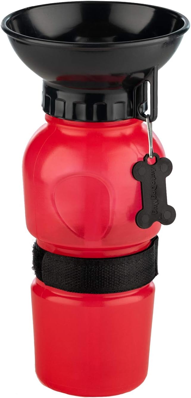 Smoke colored leak tight portable dog water container